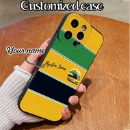 1 ชิ้น เคสโทรศัพท์ลายลายเซ็นที่กำหนดเอง คอลลาจแบบเต็มลาย รถแข่งบราซิล เคสโทรศัพท์ซิลิโคนสีดำด้าน ป้อ