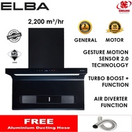 Elba Designer Hood VENTA 2,200 m³/hr EHQ9693DC(BK) + Other Built In Gas Hob Packaged