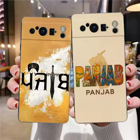 Punjab Map Phone Case For Google Pixel 10 9 8 7 Pro 9A 8A 7A 6A 6 Pro XL Soft TPU Bumper Black Cover