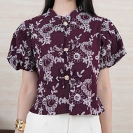 KATUN Syuli Top Cotton Embroidery Women's Top with Live Buttons Chest Circumference 96cm Length 47cm