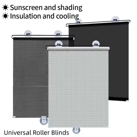1/2pcs Blackout Roller Blind Retractable Sunshade Blind Car Blackout Curtain with Suction Cup Univer