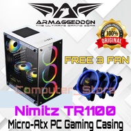 NIMITZ TR1100 With 3 Fan Ring Blue Casing PC Gaming Armaggeddon NO PSU