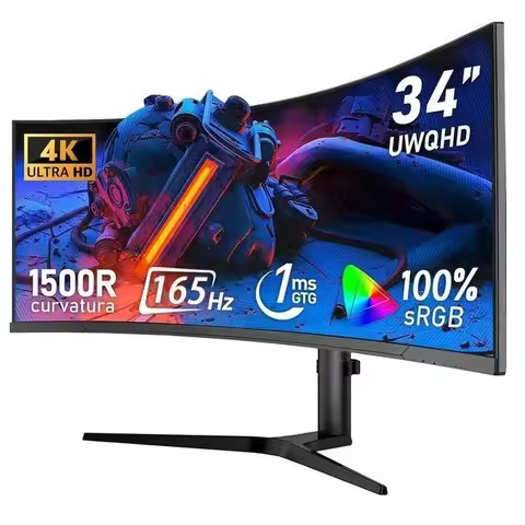 New 34-inch 4K 165HZ hairtail screen VA monitor 21.9 curved low blue light eye protection