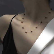 Fine Jewelry New Real 18K Gold Necklace Pendant Natural Agate For Women Au750 U Shape Design Simple