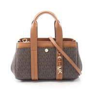 【二手】Michael Kors ROMEE XS 手提包 32T5G1ZC1B252ブラウンPVC 塗層帆布皮革兩用單肩包 女士全新