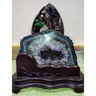 5.1kg High CP Value Mini Small Earth Type Green Ghost Titanium Crystal Agate Edge Amethyst Cave Affo