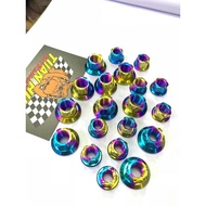 3-color Titanium Gr5 canopy 5 6 8 10 12 14 mm, titanium canopy 7 rainbow colors, titanium screw, gr5