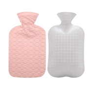 Fashy Hot Water Bottle with Quilted Cotton Pink Cover (2L, 67oz)
