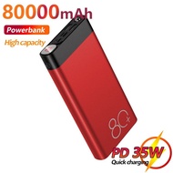 80000Mah Portable Power Bank With HD Digital Display LED Light Charger Travel Fast Charging Powerbank For