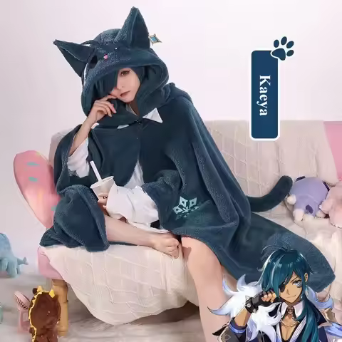 Genshin Impact Hoodie Blankets Tighnari Scaramouche Xiao Kaveh Kaeya Venti Hutao Lyney Fleece Cloak