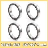4Pcs 6806-2RS Ball Bearing 30*42*7 mm ABEC-3 C2 Chrome Steel Double Sealed 6806RS Bicycle Bearings B