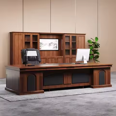 Wooden Executive Office Desk Executive Computer Lshaped Storage Office Desk Long Luxury Escritorio O