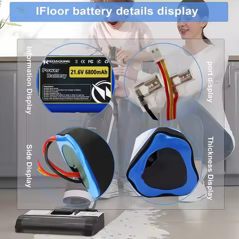 Rechargeable 6800mAh 21.6V Lithium Battery Pack Replacement for Tineco Floor ONE S3 and ONE S3 Breez