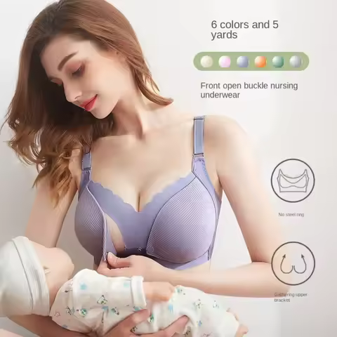 Breastfeeding Thin Underwear Postpartum Feeding Maternity Bra Pregnancy Bra Wireless Front Button Un