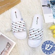 Diano-Physical Store CHAMPION White Full Version Text Cursive LOGO Leather Lightweight Embossed Slip