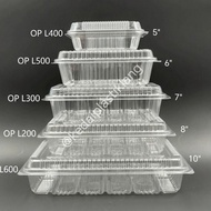 L600(10") L500(5") L400(6") L300(7") L200(8") - BEKAS KUIH/KEK/DESSERT/SQUARE PLASTIC CONTAINER (50P