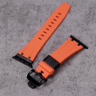 สายนาฬิกาผ้าไหมเหล็กกล้าไร้สนิม Star Map Ultra49mm10s สายยางเหลวแบบยืดหยุ่นพร้อมหัวเข็มขัดผีเสื้อสีเ