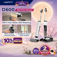 【Best Value】UWANT D600 Wet Dry Vacuum | 23kPa Suction | 100°C Hot Wash & Dry | Anti-Tangle Self-Clea