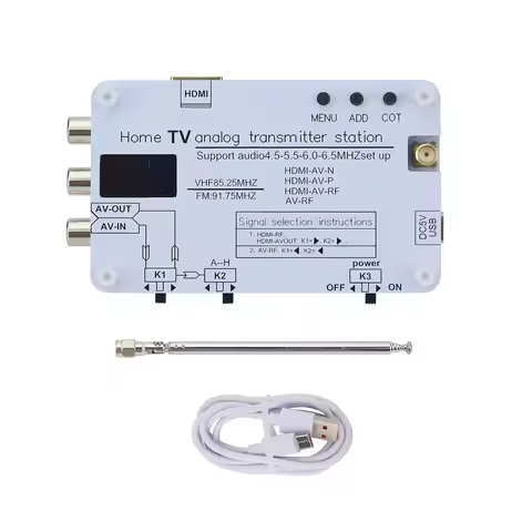 1Pc Analog TV Signal Transmitter VHF Audio Wireless RF Signal Converter AV Transmission Analog TV So