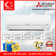 Mitsubishi 1.0/1.5/2.0/2.5HP Standard Inverter MSY-JS10VF / JS10VF2 / JS13VF / JS18VF /JS 24VFF +  R32 Refrigerant Air Conditioner Deliver by seller (Klang Valley Area Only)