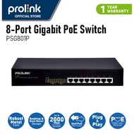 PROLiNK PSG801P 8-Port PoE Switch Desktop Rack Mountable 10/100/1000Mbps Gigabit 140W
