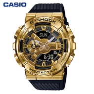 CASIO Casio นาฬิกาผู้ชาย G-SHOCK สีดำทองจอแสดงผลคู่กันน้ำกันกระแทกแนวโน้มกีฬานาฬิกา GA-110GM-110G-1A9