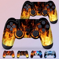 2pcs/Set Colorful Flame Pattern Stickers, Full Cover Gamepad Stickers, Suitable Compatible With PS4 