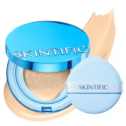 SKINTIFIC Perfect Stay Full Coverage Cushion Foundation – Velvet Matte, Oil Control, Long-Lasting, F