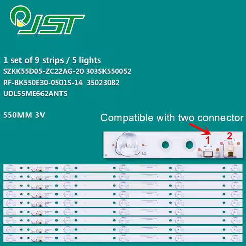 9pcs/Kit LED UDL55MK662 LED55K7200 S55U LED55K5500 55SK6200 UDL55ME662AN UDL55ME662ANTS RF-BK550E30-