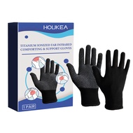 HOUKEA 1 Pair Pain Relief Gloves Titanium Ionized Far Infrared Comforting And Support Gloves Comfort Fit Health Care Accessories