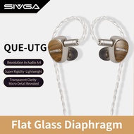 SIVGA QUE-UTG ไดรเวอร์แก้วทรงแบนไดรเวอร์หูฟังแบบ In-Ear เอียร์บัดไฮไฟแบบมีสายทำจากไม้