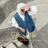 Fleur Women's Denim Vest | Vest Denim | WOMEN'S TOPS | Women's Oversized Vest | Denim Vest | Women's