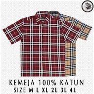 KEMEJA V4 CLASSIC DARKMAN ML XL 2L 3L 4L - Men's Shirt JUMBO BIG SIZE Checked Pattern Short Sleeve C