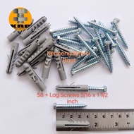 [Pack of 25] 8-Key Wall Screws and S8 Hooks