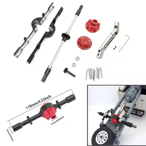 Metal Gear Rear Axle Housing with Drive Shaft - DIY Upgrade Parts for WPL D12/C14/C24 Series Mini Tr