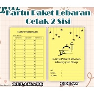 Kartu Paket/Iuran/Arisan/Kartu Paket Lebaran (Bisa Custom)