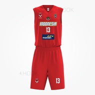 JERSEY BASKETBALL INDONESIA STELAN / JERSEY BASKET TIMNAS INDONESIA CUSTOM NOMOR