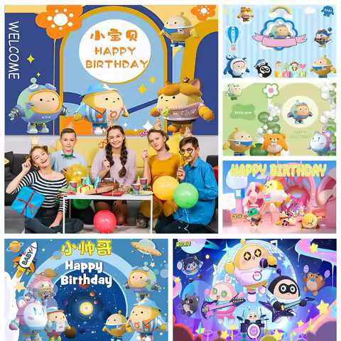 Eggy Party Trendy Party Game Kid Birthday Custom Background Cartoon Theme Baby Room Birthday Photogr