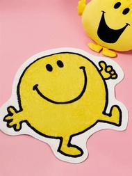 Mr Men Little Miss X SHEIN 1入設計卡通可愛的黃色地毯