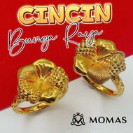 Cincin Bunga Raya Emas 916 Original Cincin Emas 916 Bajet Cincin Fesyen Emas 916 Tulen Cincin Fesyen