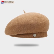 MOLANDOGO Fashion Simple Beret Retro Warm Wool Beret Lady Painter's Hat Women Accessories Female Gif