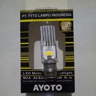 Bohlam Depan Lampu Dop Depan H6 LED AYOTO ACDC Kemasan Kuning Motor