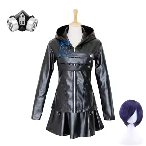 Tokyo Ghoul Touka Kirishima Cosplay Costume Black Dress Uniform Mask Wig Dress Full Set for Women Ha