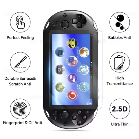 Screen Protector Tempered Glass for Sony PS Vita PSV 1000 Clear Full HD Front+Back Cover Protective 
