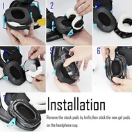 BT 2pcs Silicone Gel Ear Pads Cushion Headphone Cover Bluetooth-compatible Headset Earmuffs for Walk