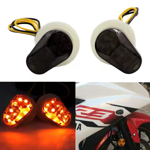 2pcs Motorcycle Turn Signals LED Indicator Flashing Photoflash Lights Bulb Motor For Yamaha YZF R1 R