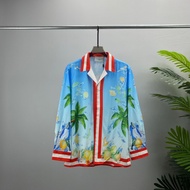 H X7M Casablanca Long-Sleeved Shirt Casual Shirt Unisex Cardigan Top Coconut Print Pattern
