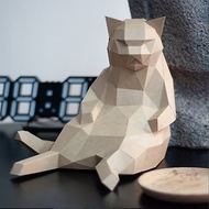 DIY手作3D紙模型擺飾 肥貓系列 -大叔坐胖貓&amp;小小大叔貓(5色可選)