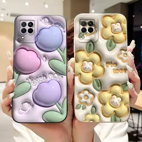 For Huawei Nova 7i Case JNY-L22B JNY-L21A Silicone Cover Popular Flower Soft Protective Shell For Hu