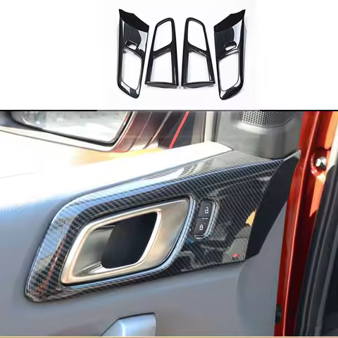 4 pieces Carbon fiber color Door Handle Bowl Frame Decorator Cover for Ford Ranger Everest Endeavour